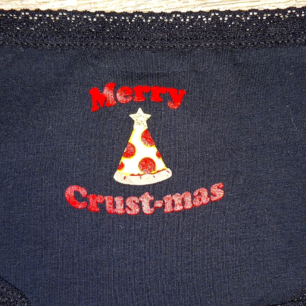 Merry Crust-mas  slice of pizza Christmas tree hipster panties new
